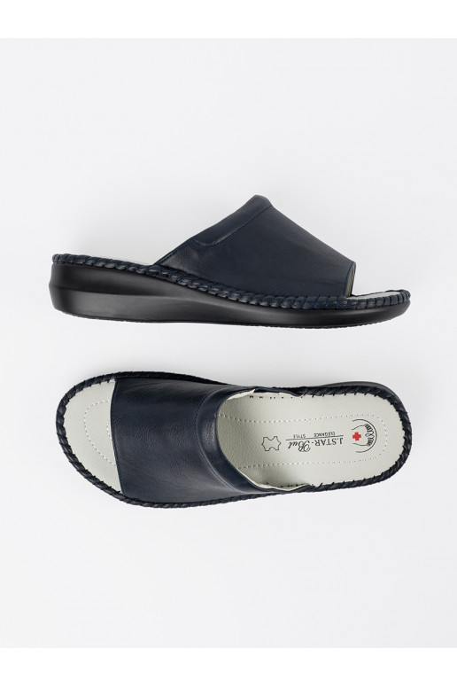 Čības  ze skórzaną wkładką Zilas krāsas