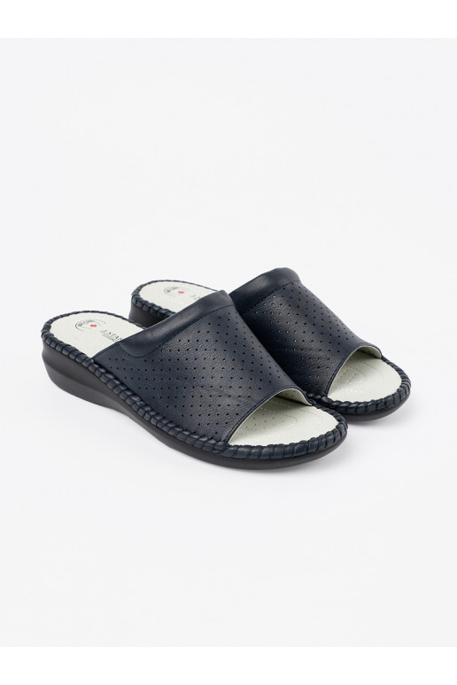 Čības ze skórzaną wkładką Zilas krāsas