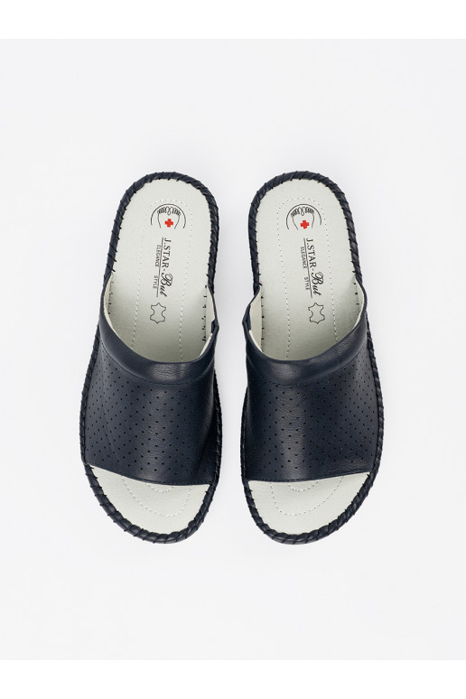 Čības ze skórzaną wkładką Zilas krāsas