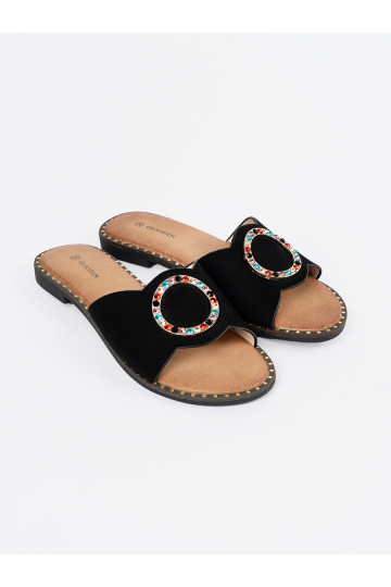 Melns čības   ar sprādzēm cyrkonie 2