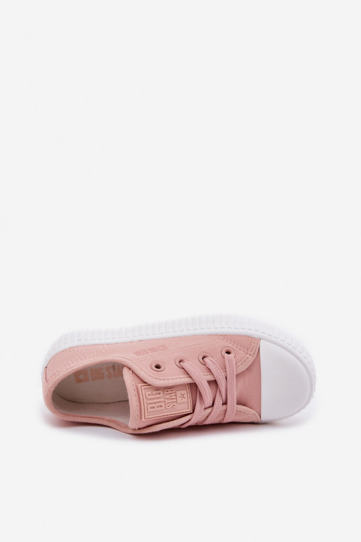 brīvā laika apavi Bērnu apavi šņorējami Big Star RR374011 Rozā krāsas