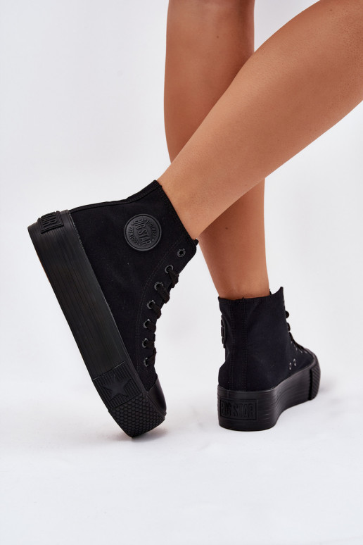 sieviešu puszābaki ar platformu Big Star RR274742 Melns