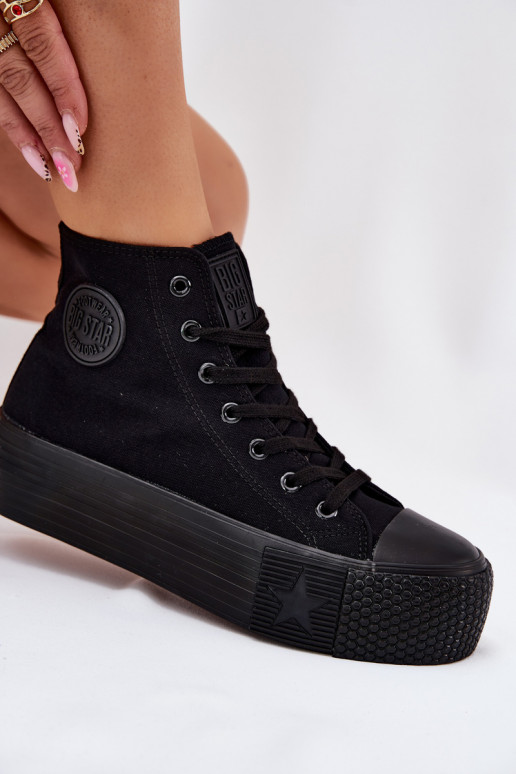 sieviešu puszābaki ar platformu Big Star RR274742 Melns
