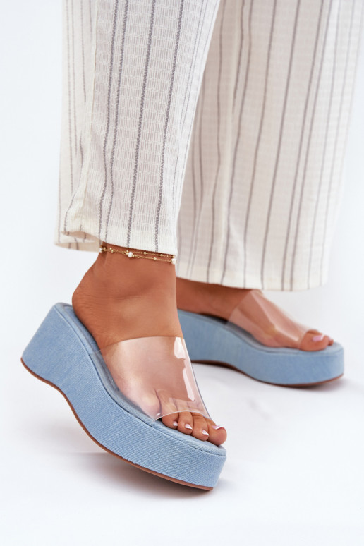 sieviešu čības Z Transparentnym em  Džinsa auduma Meltiana sieviešu čības Z Transparentnym em  Džinsa auduma Meltiana