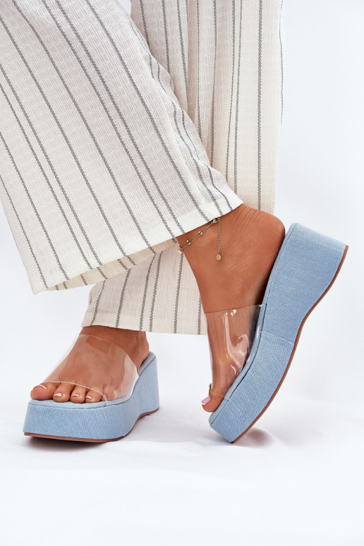 sieviešu čības Z Transparentnym em  Džinsa auduma Meltiana sieviešu čības Z Transparentnym em  Džinsa auduma Meltiana