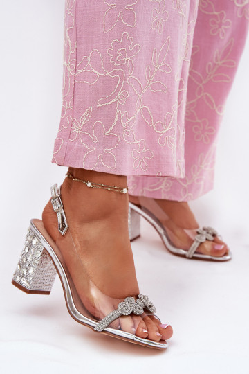 sandales ar papēdi D&A MR51-705 Sudraba krāsas 2