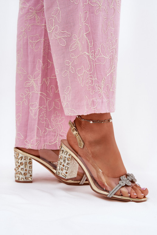 sandales ar papēdi D&A MR51-705 Zelta krāsas  sandales ar papēdi D&A MR51-705 Zelta krāsas