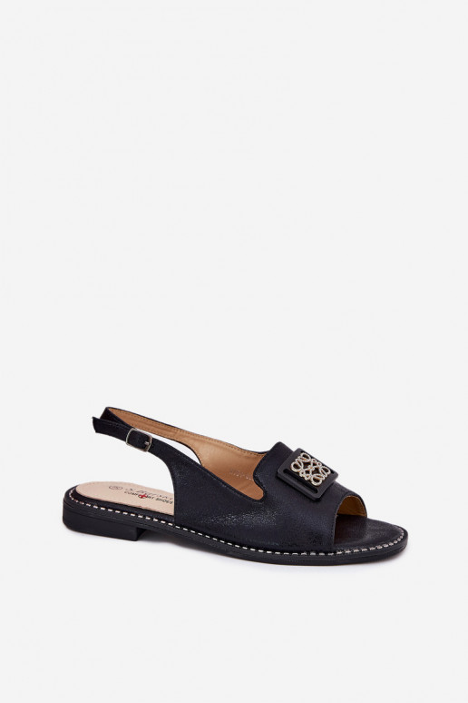 Eleganta stila Sieviešu basenes ar platiem papēžiem ar ornamentiem S.Barski KV51-082 Melns Eleganta stila Sieviešu basenes ar platiem papēžiem ar ornamentiem S.Barski KV51-082 Melns