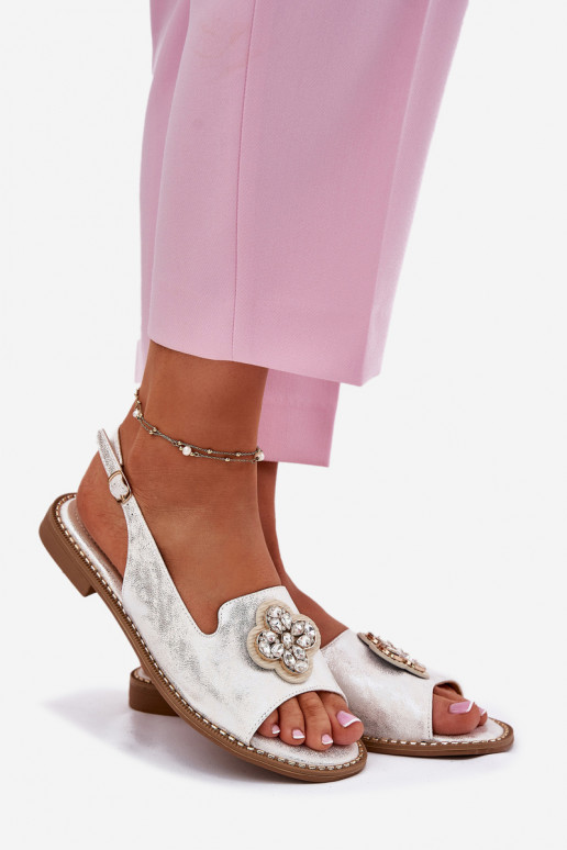 Sieviešu basenes ar platiem papēžiem  Detalem S.Barski KV51-080 Sudraba krāsas Sieviešu basenes ar platiem papēžiem  Detalem S.Barski KV51-080 Sudraba krāsas