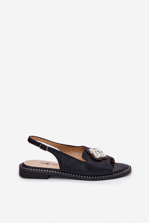 Sieviešu basenes ar platiem papēžiem  Detalem S.Barski KV51-080 Melns Sieviešu basenes ar platiem papēžiem  Detalem S.Barski KV51-080 Melns