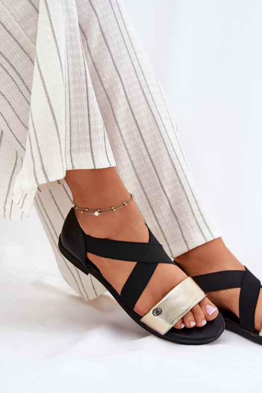 līdzenas zoles basenes Z Elastycznymi Paskami -Zelta krāsas Marinea līdzenas zoles basenes Z Elastycznymi Paskami -Zelta krāsas Marinea