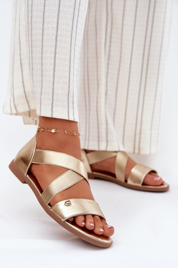 līdzenas zoles basenes Z Elastycznymi Paskami Zelta krāsas Marinea 2