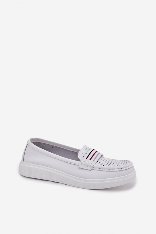   sieviešu mokasīni baltas krāsas Dovema