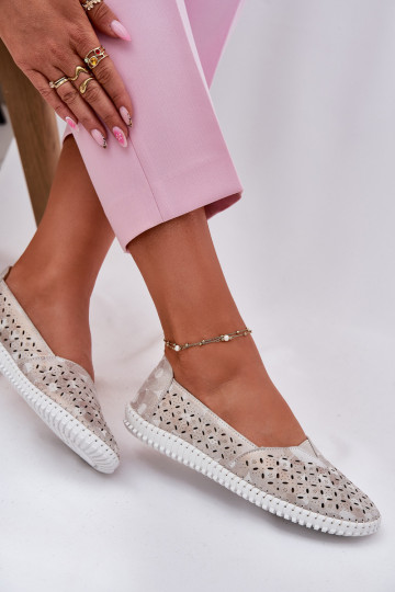 Ažūra zamšādas apavi  Zelta krāsas-Pelēkas krāsas Chulieta