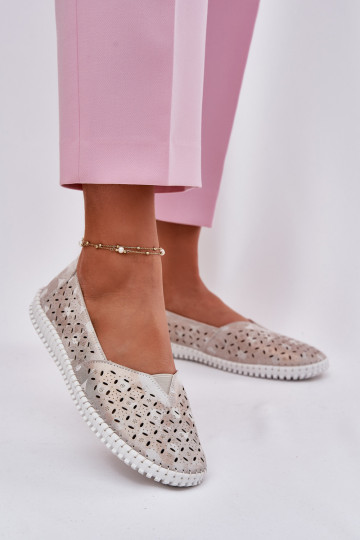 Ažūra zamšādas apavi  Zelta krāsas-Pelēkas krāsas Chulieta 2