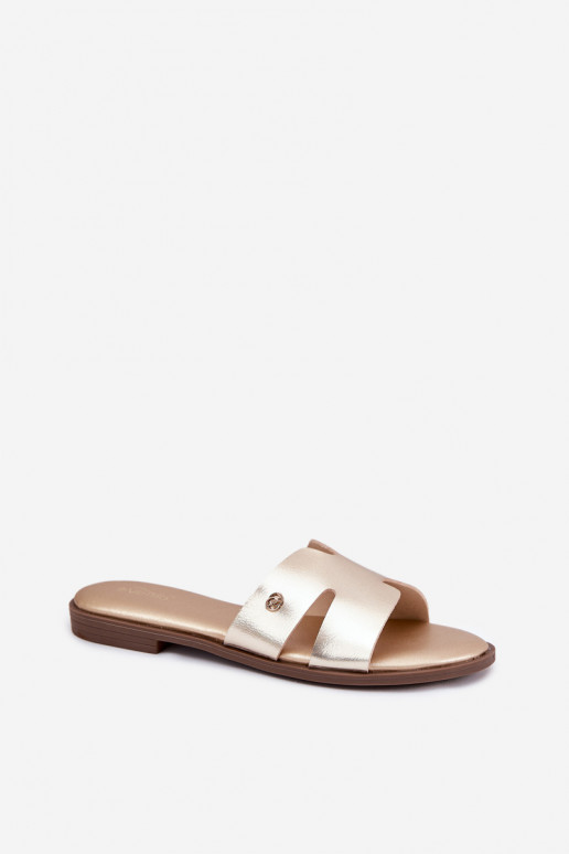 Čības  no eko ādas Zelta krāsas Firvania Čības  no eko ādas Zelta krāsas Firvania