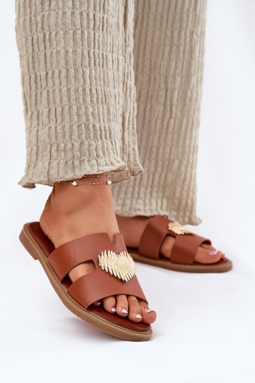 sieviešu čības ar platiem papēžiem  brūnas krāsas Karinma