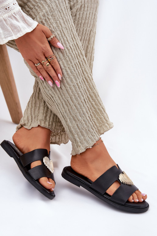 sieviešu čības ar platiem papēžiem  Melns Karinma sieviešu čības ar platiem papēžiem  Melns Karinma