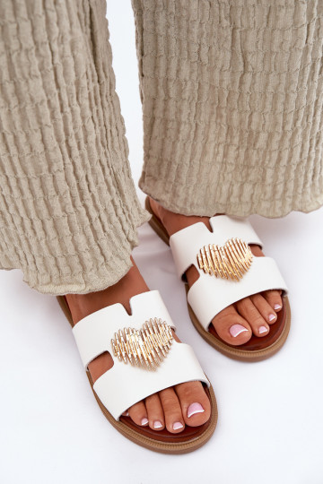 sieviešu čības ar platiem papēžiem  baltas krāsas Karinma