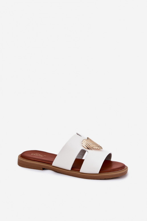 sieviešu čības ar platiem papēžiem  baltas krāsas Karinma sieviešu čības ar platiem papēžiem  baltas krāsas Karinma