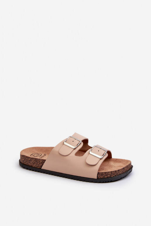 sieviešu čības ar sprādzēm smilšu krāsas Oliena