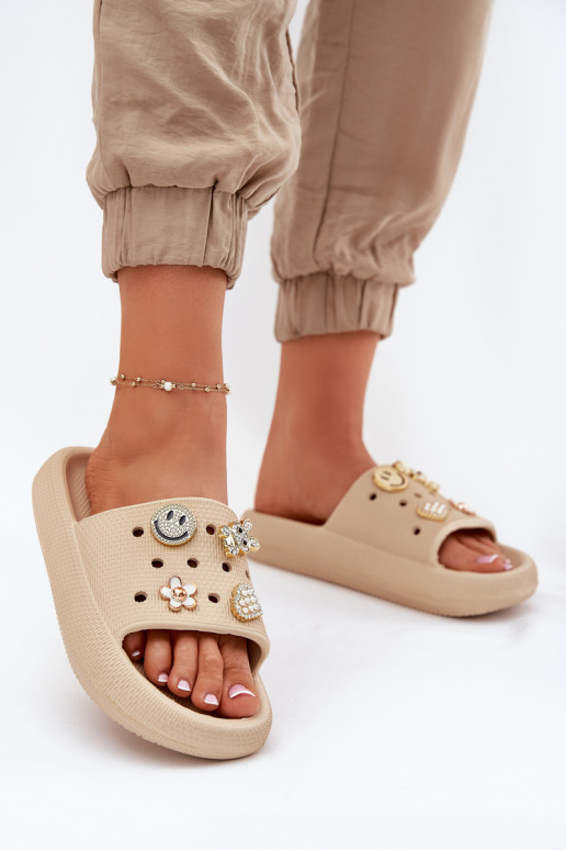 sieviešu čības Vieglas čības uz pirksta Z Przypinkami Vinceza 76055 smilšu krāsas sieviešu čības Vieglas čības uz pirksta Z Przypinkami Vinceza 76055 smilšu krāsas