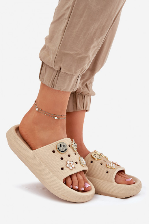 sieviešu čības Vieglas čības uz pirksta Z Przypinkami Vinceza 76055 smilšu krāsas sieviešu čības Vieglas čības uz pirksta Z Przypinkami Vinceza 76055 smilšu krāsas