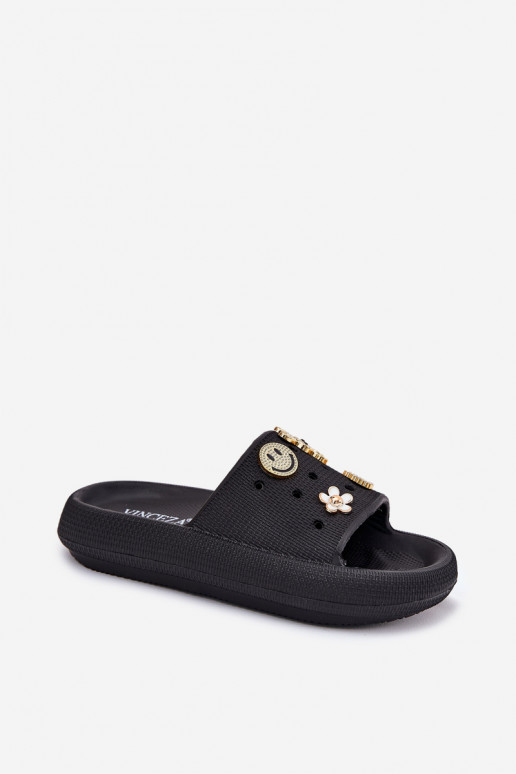 sieviešu čības Vieglas čības uz pirksta Z Przypinkami Vinceza 76055 Melns sieviešu čības Vieglas čības uz pirksta Z Przypinkami Vinceza 76055 Melns