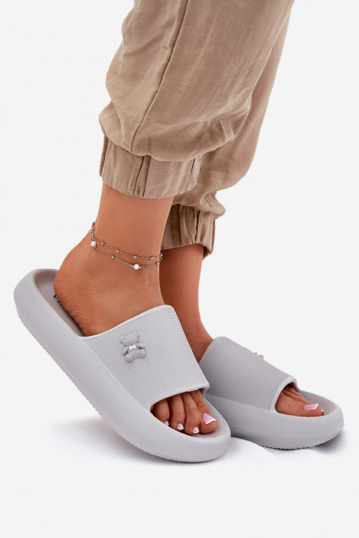 Vieglas čības uz pirksta sieviešu čības ar platformu  Vinceza 75210 Pelēkas krāsas