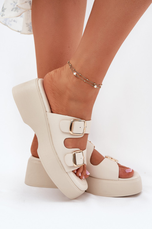 sieviešu čības   ar sprādzēm Ziloņkaula krāsas Nitarelia sieviešu čības   ar sprādzēm Ziloņkaula krāsas Nitarelia