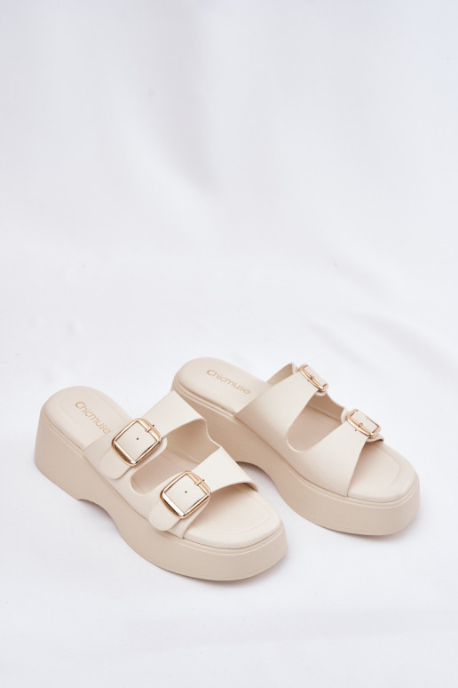 sieviešu čības   ar sprādzēm Ziloņkaula krāsas Nitarelia sieviešu čības   ar sprādzēm Ziloņkaula krāsas Nitarelia