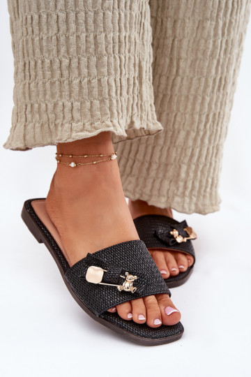 sieviešu čības ar platiem papēžiem ar bantītēm Melns Sallariela 2