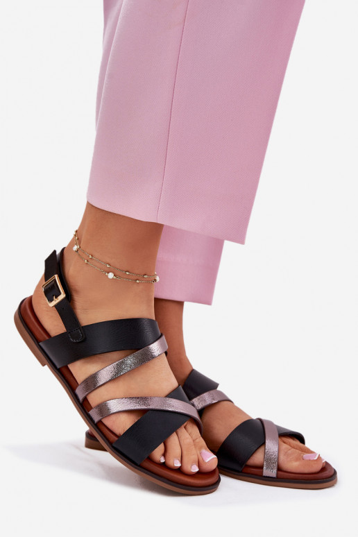 Sieviešu basenes ar platiem papēžiem Ar svītrām Sergio Leone SK086H Melns Sieviešu basenes ar platiem papēžiem Ar svītrām Sergio Leone SK086H Melns