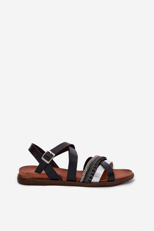 līdzenas zoles basenes Ar svītrām Sergio Leone SK087H Melns  līdzenas zoles basenes Ar svītrām Sergio Leone SK087H Melns