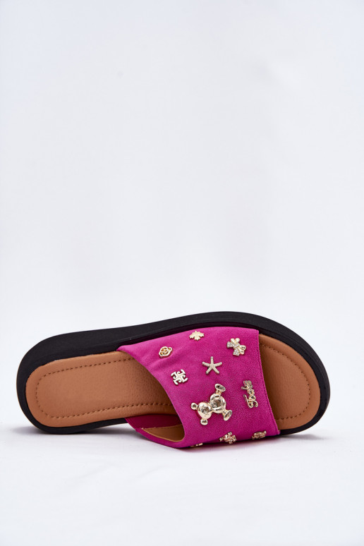 sieviešu zamšādas čības Z Przypinkami Vinceza 66741 rozā krāsas sieviešu zamšādas čības Z Przypinkami Vinceza 66741 rozā krāsas