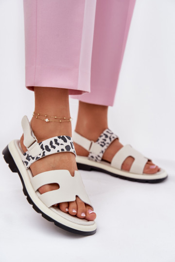 Sieviešu basenes   ar platiem papēžiem ar leoparda kažokādas rakstu Vinceza 66780 smilšu krāsas 2