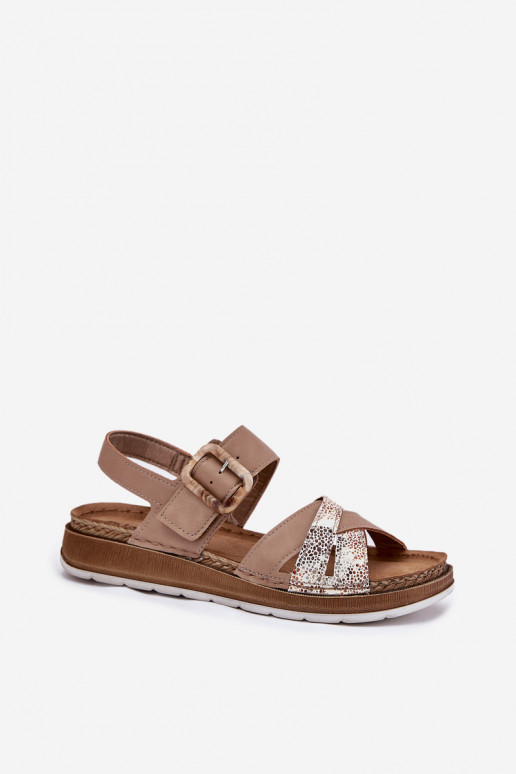 Sieviešu basenes ar sprādzēm Inblu GS000056 smilšu krāsas Sieviešu basenes ar sprādzēm Inblu GS000056 smilšu krāsas