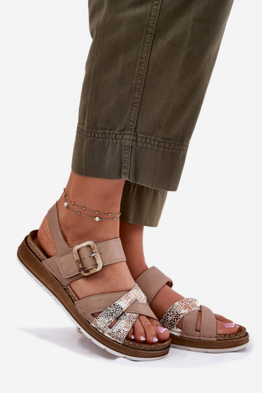 Sieviešu basenes ar sprādzēm Inblu GS000056 smilšu krāsas Sieviešu basenes ar sprādzēm Inblu GS000056 smilšu krāsas