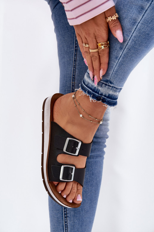 sieviešu čības ar sprādzēm Inblu CP000042 Melns sieviešu čības ar sprādzēm Inblu CP000042 Melns