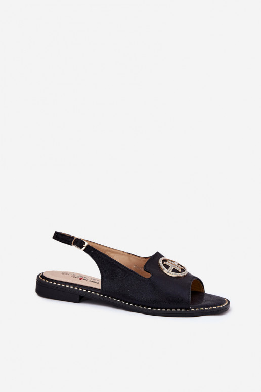 Sieviešu basenes ar platiem papēžiem ar ornamentiem S.Barski KV51-002 Melns Sieviešu basenes ar platiem papēžiem ar ornamentiem S.Barski KV51-002 Melns