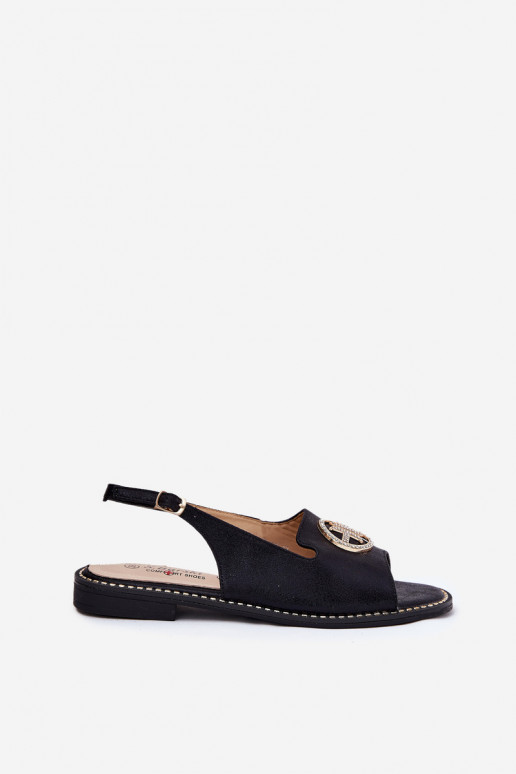 Sieviešu basenes ar platiem papēžiem ar ornamentiem S.Barski KV51-002 Melns Sieviešu basenes ar platiem papēžiem ar ornamentiem S.Barski KV51-002 Melns