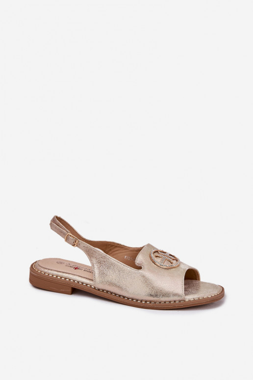 Sieviešu basenes ar platiem papēžiem ar ornamentiem S.Barski KV51-002 Zelta krāsas Sieviešu basenes ar platiem papēžiem ar ornamentiem S.Barski KV51-002 Zelta krāsas