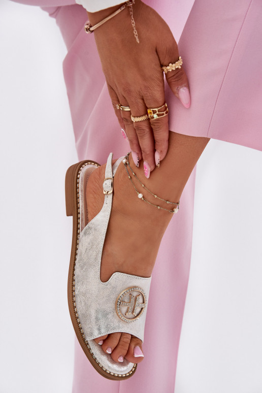 Sieviešu basenes ar platiem papēžiem ar ornamentiem S.Barski KV51-002 Sudraba krāsas Sieviešu basenes ar platiem papēžiem ar ornamentiem S.Barski KV51-002 Sudraba krāsas