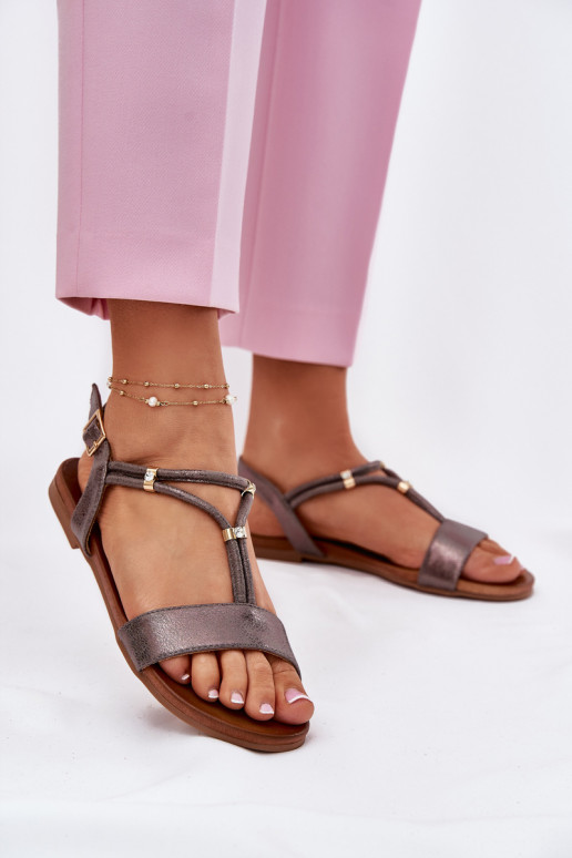 līdzenas zoles basenes Ar svītrām S.Barski KV51-120 pelēkas krāsas  līdzenas zoles basenes Ar svītrām S.Barski KV51-120 pelēkas krāsas