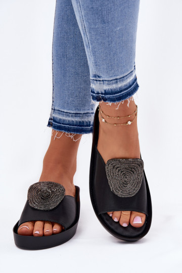 Čības ar ornamentiem KV51-028 Melns 2