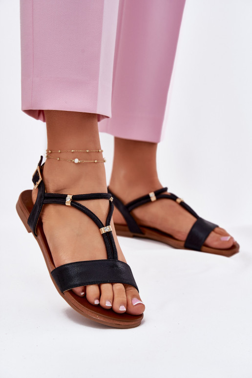 līdzenas zoles basenes Ar svītrām S.Barski KV51-120 Melns  līdzenas zoles basenes Ar svītrām S.Barski KV51-120 Melns