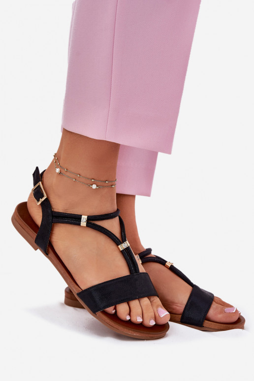 līdzenas zoles basenes Ar svītrām S.Barski KV51-120 Melns  līdzenas zoles basenes Ar svītrām S.Barski KV51-120 Melns