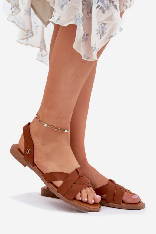 līdzenas zoles basenes no eko ādas brūnas krāsas Illoria līdzenas zoles basenes no eko ādas brūnas krāsas Illoria