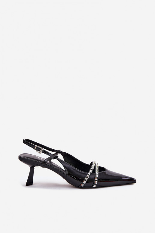 Laque Kurpes ar papēdi ar siksniņām Melns Jelmia Laque Kurpes ar papēdi ar siksniņām Melns Jelmia