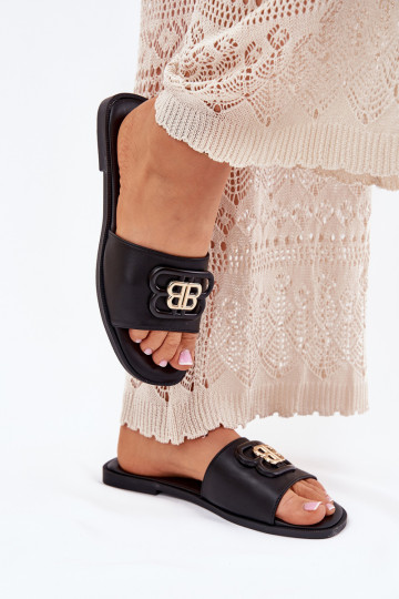 zempapēžu sieviešu čības  Detalem Melns Nenitta